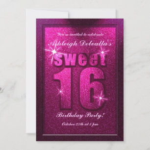 Pink Sweet 16 Anniversaire Fête Invitation