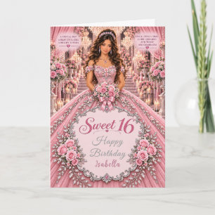 Pink Sweet 16 Celebration Card