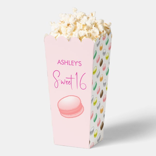 Pink Sweet 16 Macaroons Favour Box (Popped)