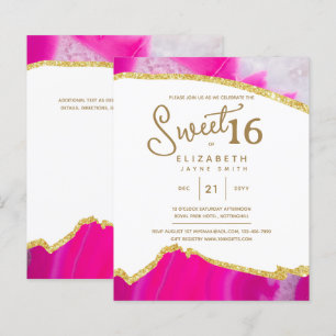 Pink SWEET 16 Modern Elegant Budget Birthday