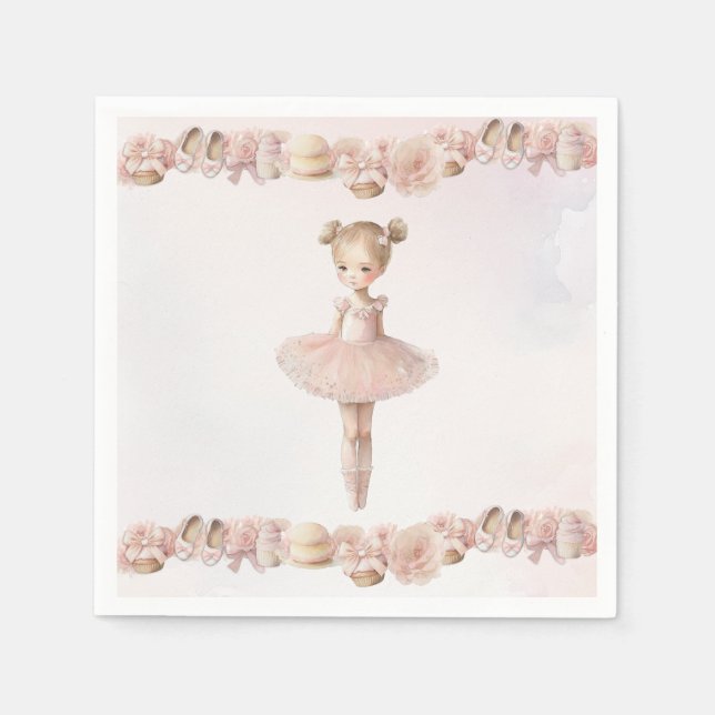 Pink Sweet Ballerina Napkins (Front)