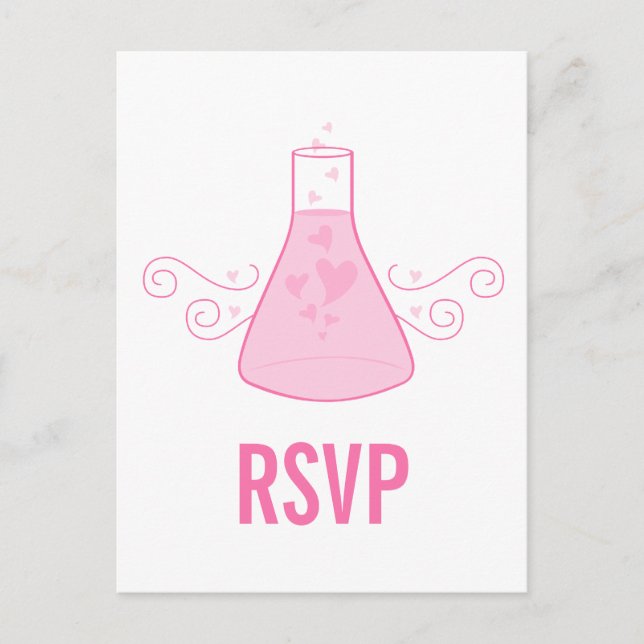 Pink Sweet Chemistry RSVP Postcard (Front)