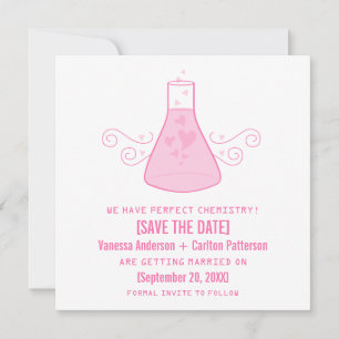 Pink Sweet Chemistry Save the Date Invite