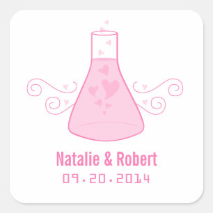 Pink Sweet Chemistry Wedding Stickers