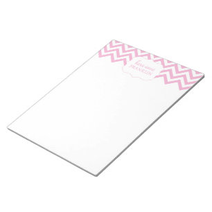 Pink Sweet Chevron Personalized Large Notepad
