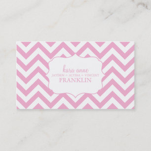 Pink Sweet Chevron Personalized Mommy Contact / Calling Card