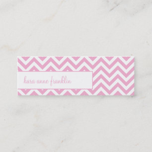 Pink Sweet Chevron Personalized Skinny Profile Car Mini Business Card