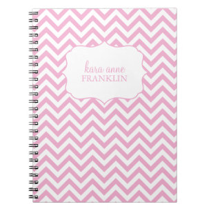 Pink Sweet Chevron Personalized Spiral Notebook