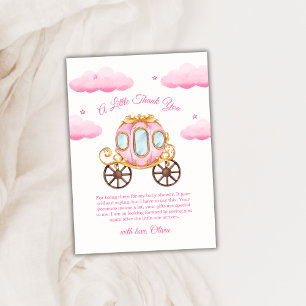 Pink Sweet Fairy Princess Carriage Baby Shower  Thank You Card