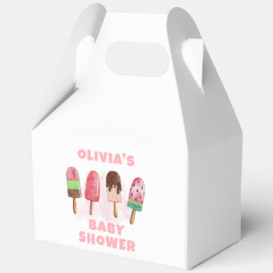 Pink Sweet Ice Cream Popcicle Baby Shower Favor Box
