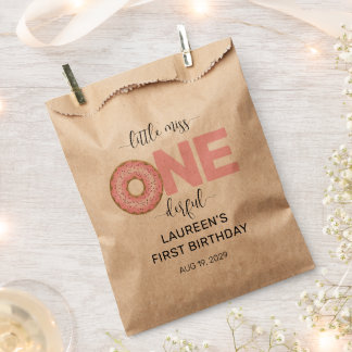 Pink Sweet Little MIss 1st Birthday Favour Bag