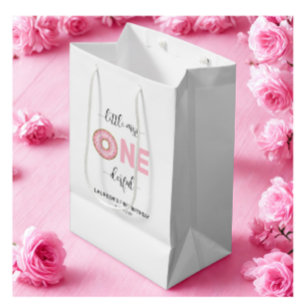 Pink Sweet Little MIss 1st Birthday  Medium Gift Bag