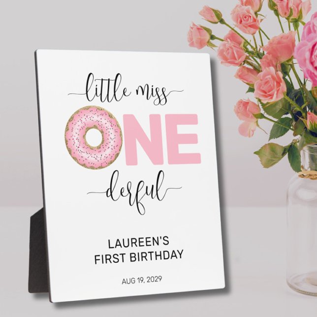 Pink Sweet Little MIss 1st Birthday Plaque (Creator Uploaded)