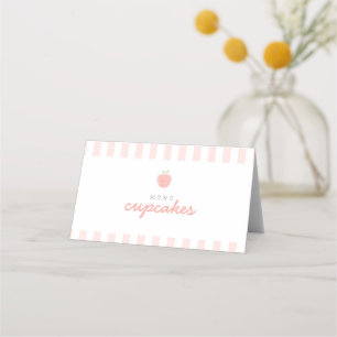 Pink Sweet Little Peach Folded Menu Card