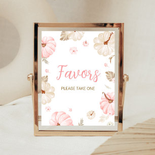 Pink Sweet Little Pumpkin Favours Sign