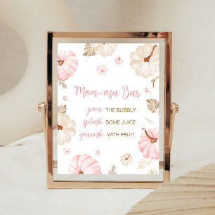 Pink Sweet Little Pumpkin Mom Osa Bar Sign