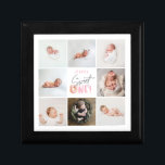pink sweet one doughnut 1st birthday multi photo  gift box<br><div class="desc">cute pink doughnut first birthday photo collage. Modern script text design. Part of a collection.</div>