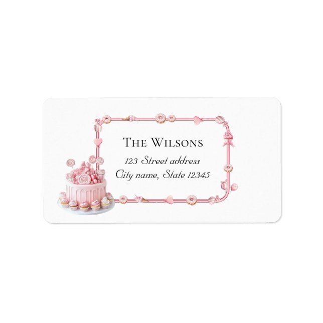 Pink Sweet One Return Address Labels (Front)