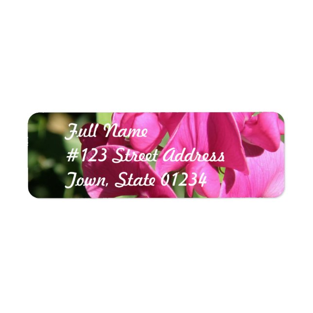 Pink Sweet Pea Mailing Label (Front)