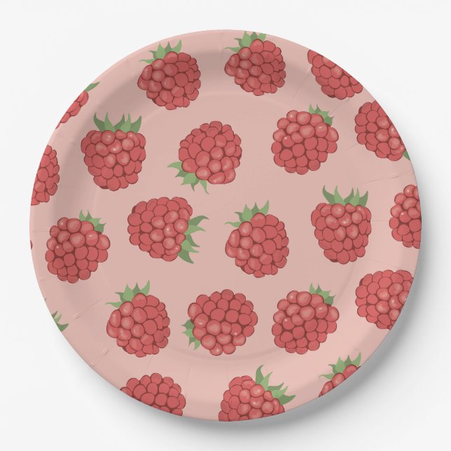 pink sweet raspberry paper plate (Front)