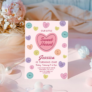Pink Sweetheart Candy Valentine Birthday Invitation