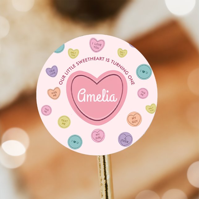 Pink Sweetheart Candy Valentine Birthday Sticker (Creator Uploaded)