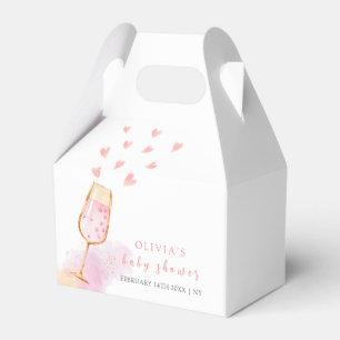 Pink Sweetheart Champagne Valentines Baby Shower Favor Box