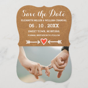 Pink Sweethearts & Arrows White Save the Date
