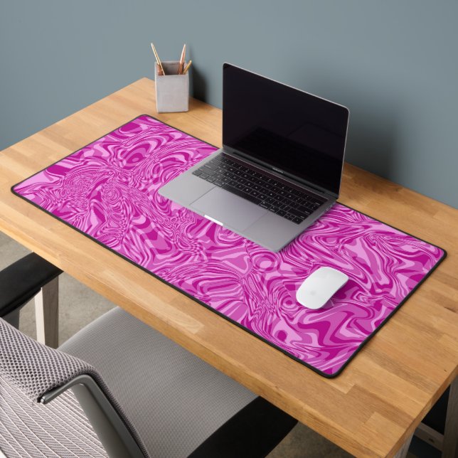 Pink Swirl Abstract Desk Mat (Office 2)