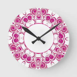 Pink Swirl Clock