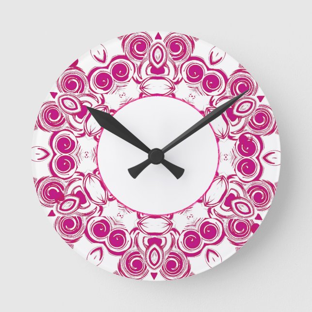 Pink Swirl Clock (Front)