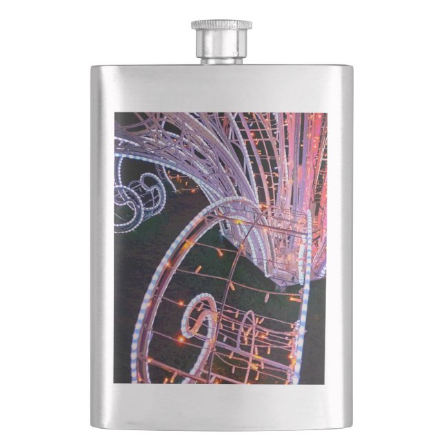 Pink swirl hip flask (Front)