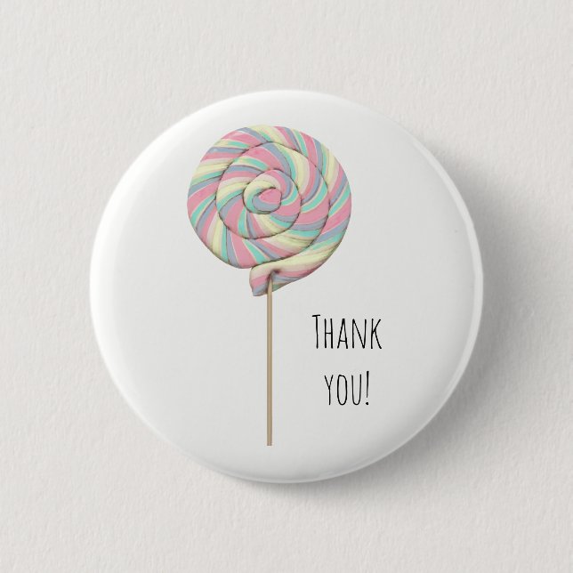 Pink Swirl Lollipop Button (Front)