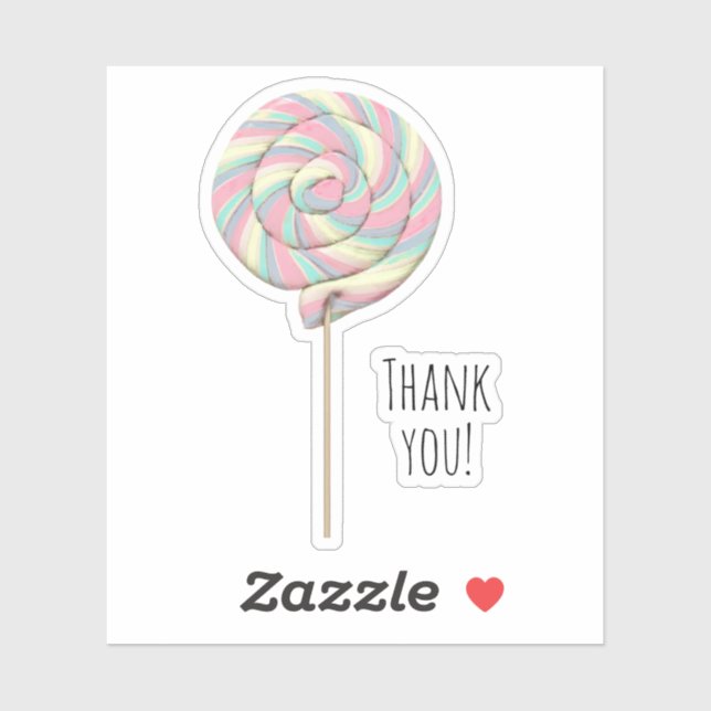 Pink Swirl Lollipop Contour Sticker (Sheet)