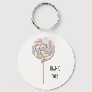 Pink Swirl Lollipop Keychain