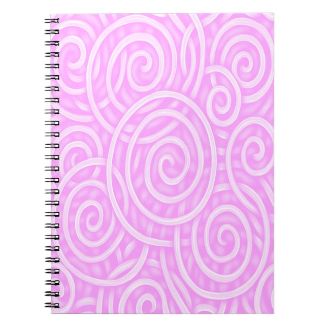 Pink Swirl Notebook – Soft Neon Pastel Aesthetic  (Front)