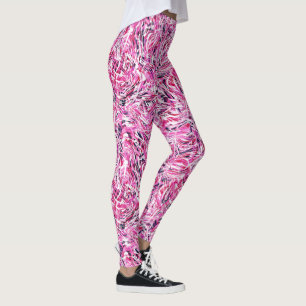 Pink Swirl Print Leggings femmes