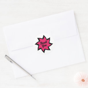 Pink Swirl Thank You Sticker