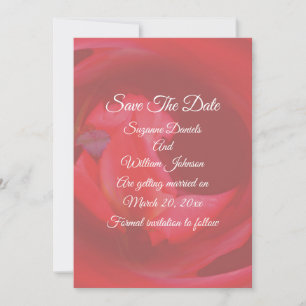 Pink Swirling Rose Flower Wedding  Save The Date