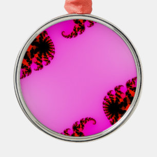 Pink swirls metal ornament
