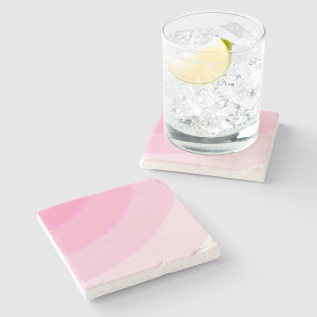 Pink Swirls Stone Coaster (Side)