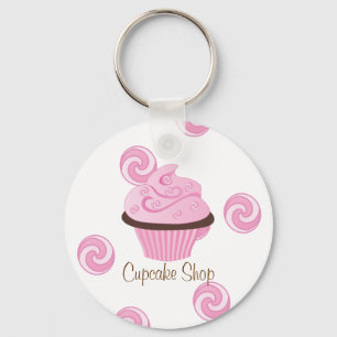 Pink Swirly Cake Keychain