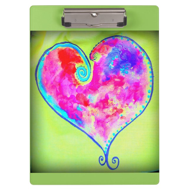 pink swirly heart clipboard (Front)