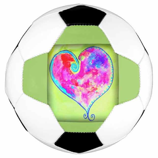 pink swirly heart soccer ball (Front)