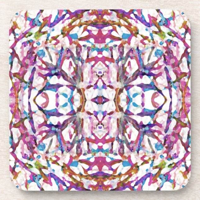 Pink Symmetrical Pattern Coaster (Front)