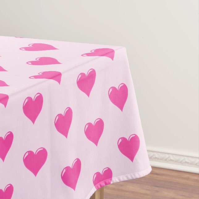 Pink Tablecloth with Hearts (In Situ)