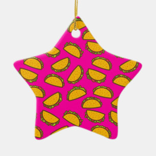 pink tacos ceramic ornament