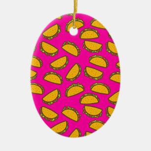 pink tacos ceramic ornament