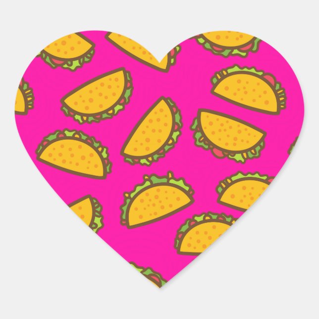 pink tacos heart sticker (Front)