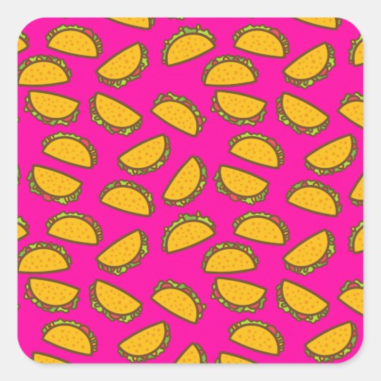 pink tacos square sticker